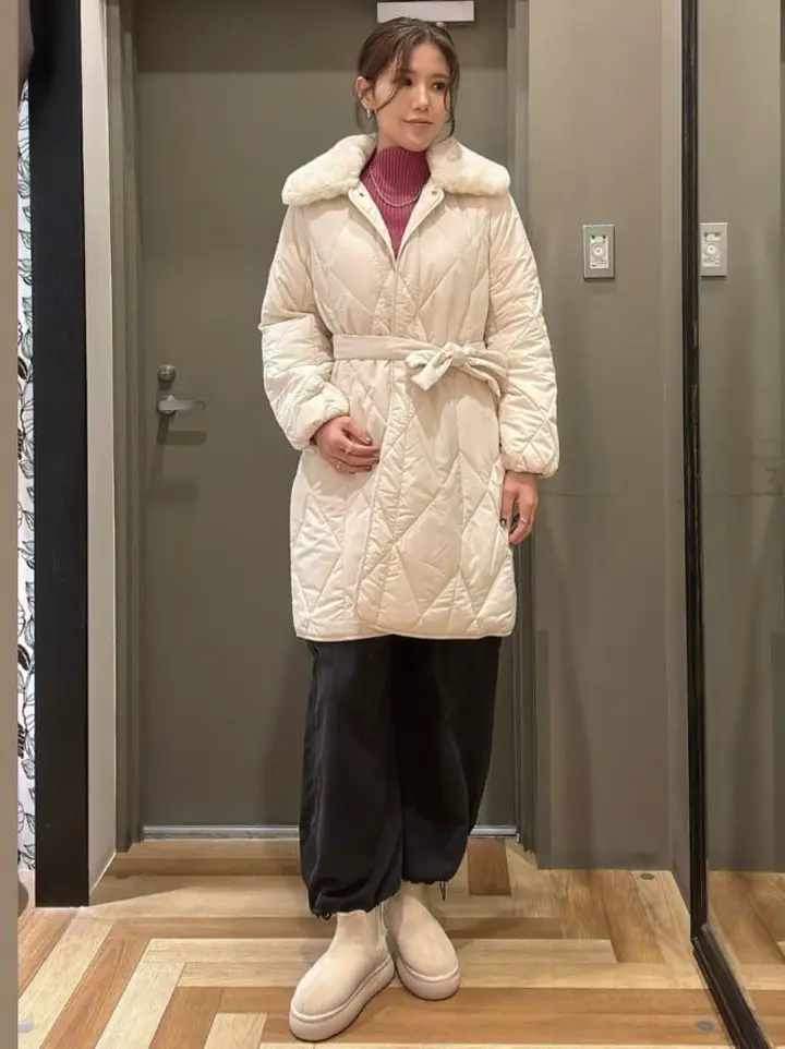 ファー衿ダイヤキルト中綿コート/Green Parks（グリーン パークス）の