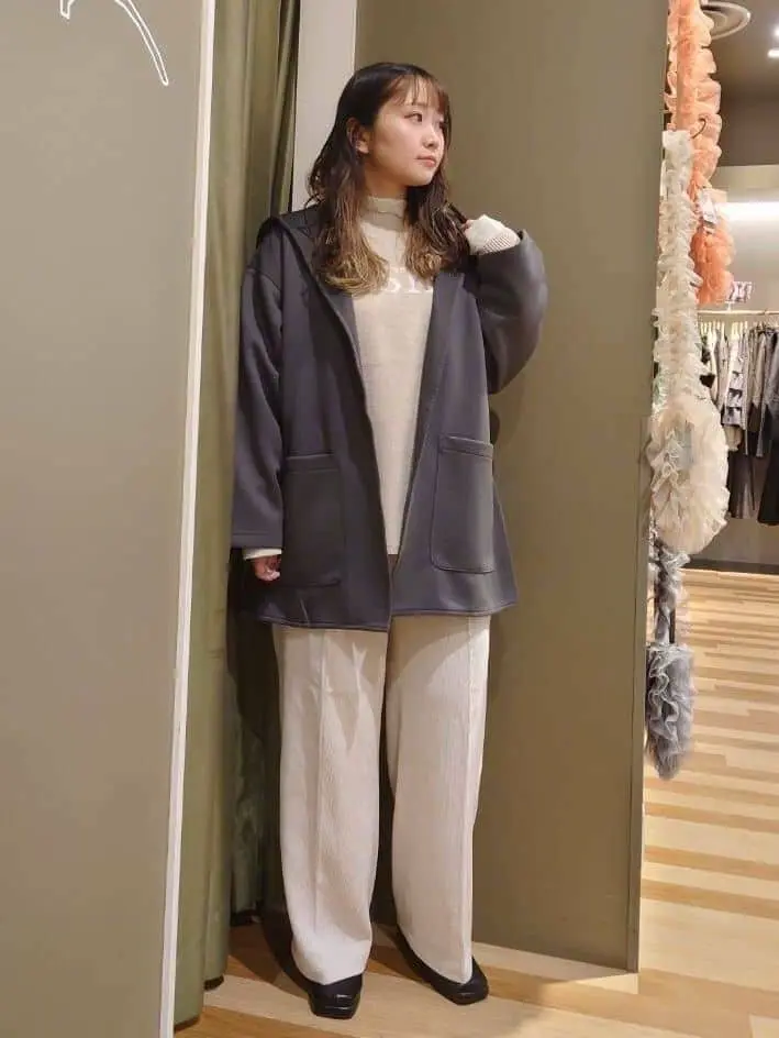 ポンチフード付きカットカーディガン/Green Parks（グリーン パークス