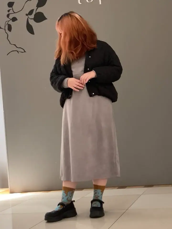 ELENCARE DUEスエードポンチドロストワンピ/Green Parks（グリーン