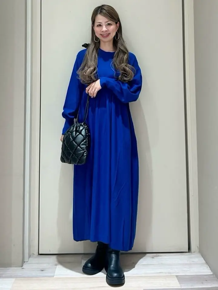 ワンピース AMERI bkd021 WEB限定】バイパチニットフレアワンピース[品番：EHEW0047228