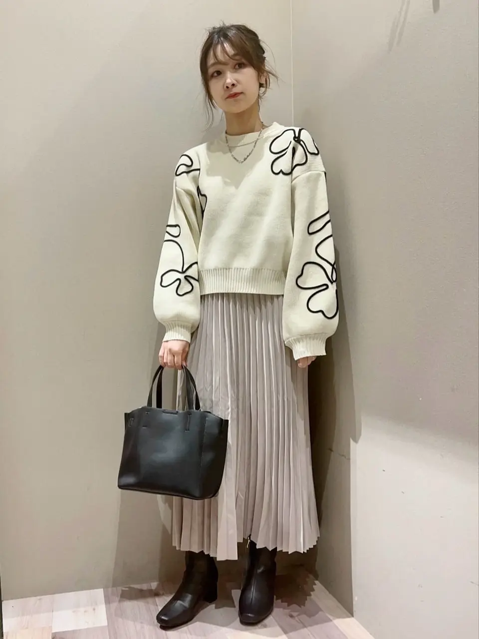 ELENCARE DUE コード刺繍花柄ニット/Green Parks（グリーン パークス