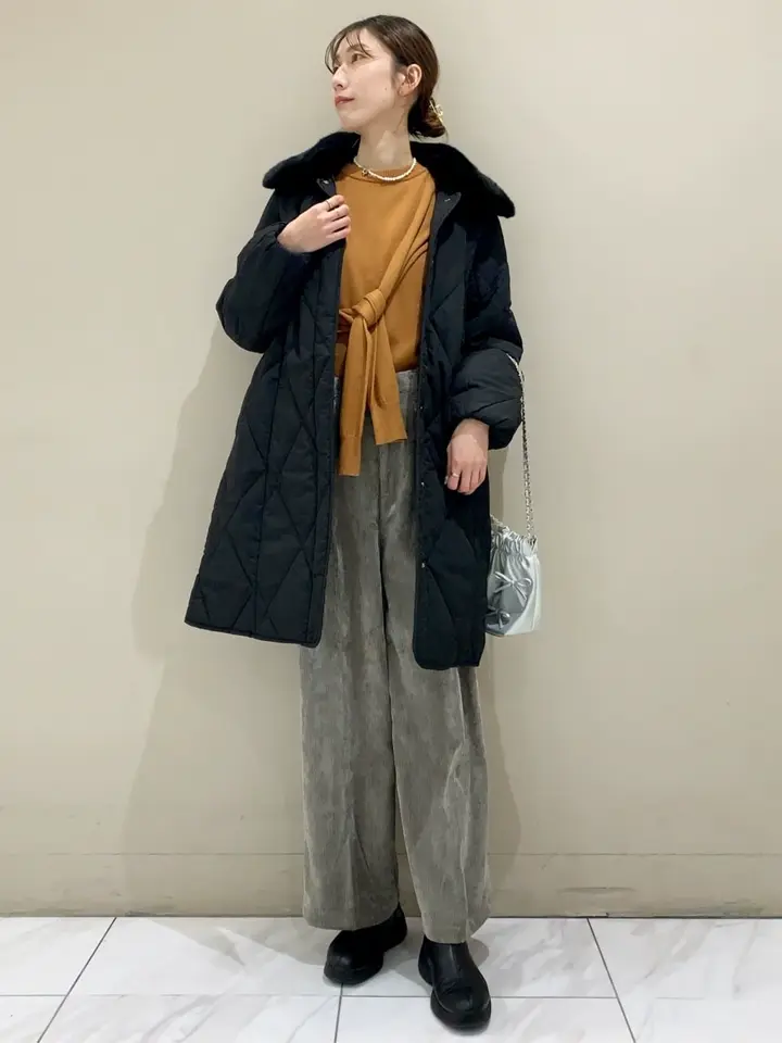 ファー衿ダイヤキルト中綿コート/Green Parks（グリーン パークス）の