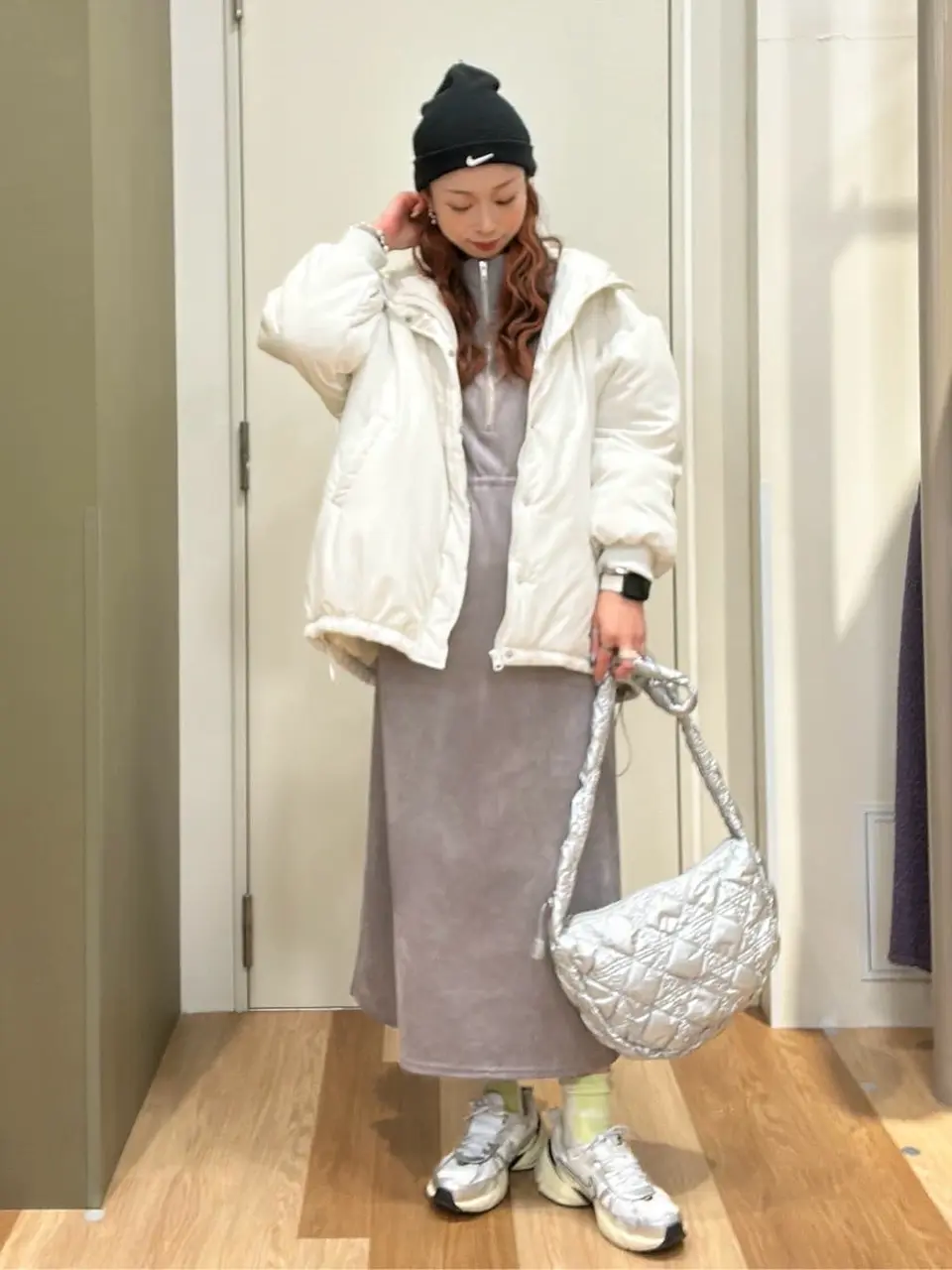 ELENCARE DUEスエードポンチドロストワンピ/Green Parks（グリーン