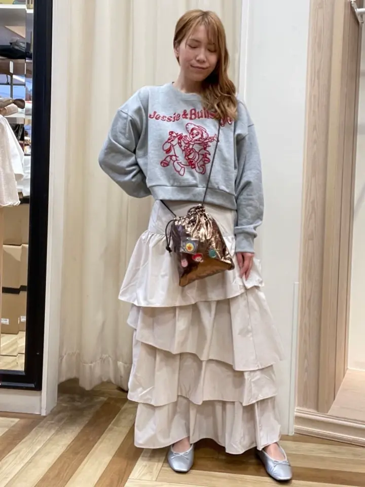 ELENCARE DUE ランダムティアードスカート/Green Parks（グリーン