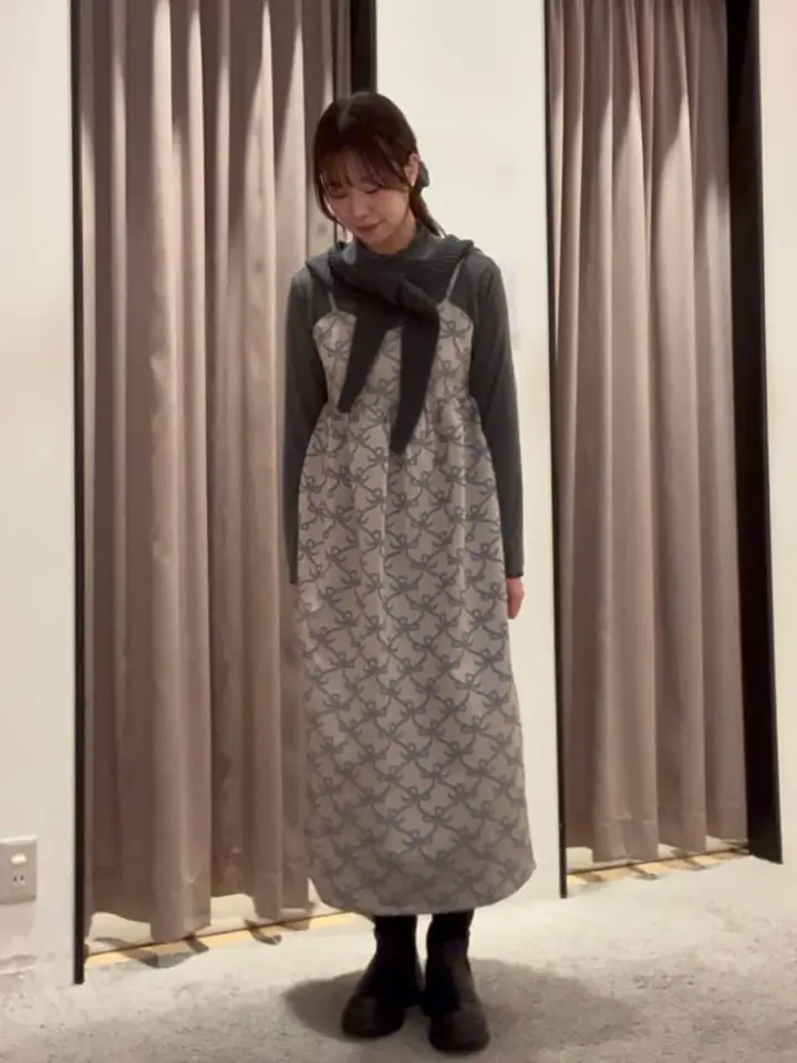 ≪USED≫・SUGARSPOONリボンジャカードキャミワンピ/Green Parks