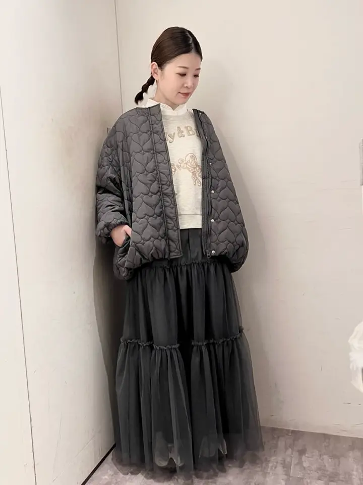 ELENCARE DUE ハイブリットティアードスカート/Green Parks（グリーン