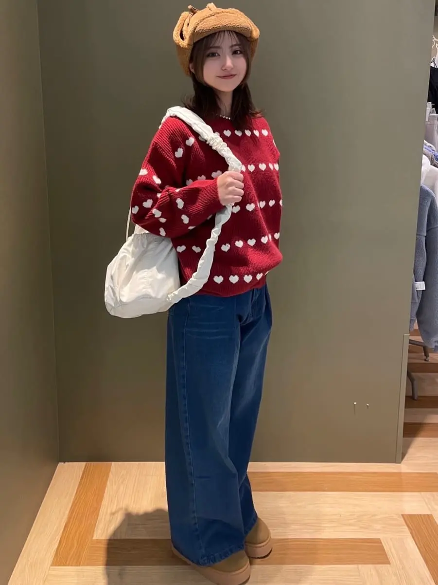 swing by ハートクルーネックニット/Green Parks（グリーン パークス