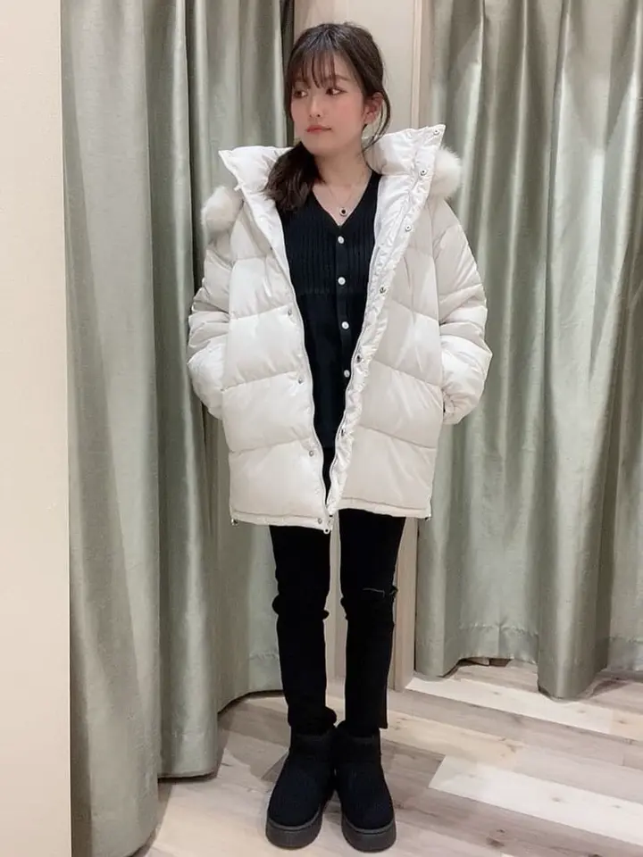 ☆ハロッズ ホワイトレーベル☆ダウンコート☆ swing by ファイバーダウンベルト付コート/Green Parks（グリーン