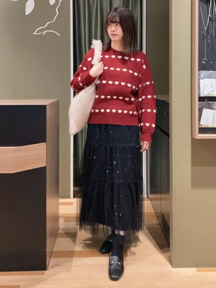 swing by ハートクルーネックニット/Green Parks（グリーン パークス