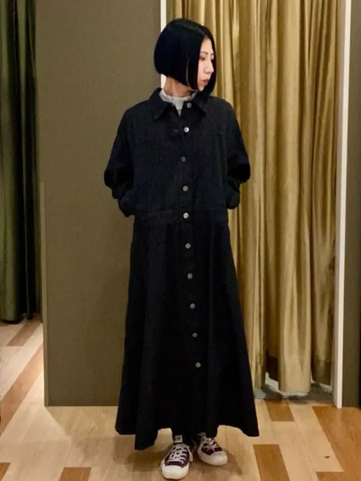 □ESCAR デニムロングジャケットワンピース/Green Parks（グリーン