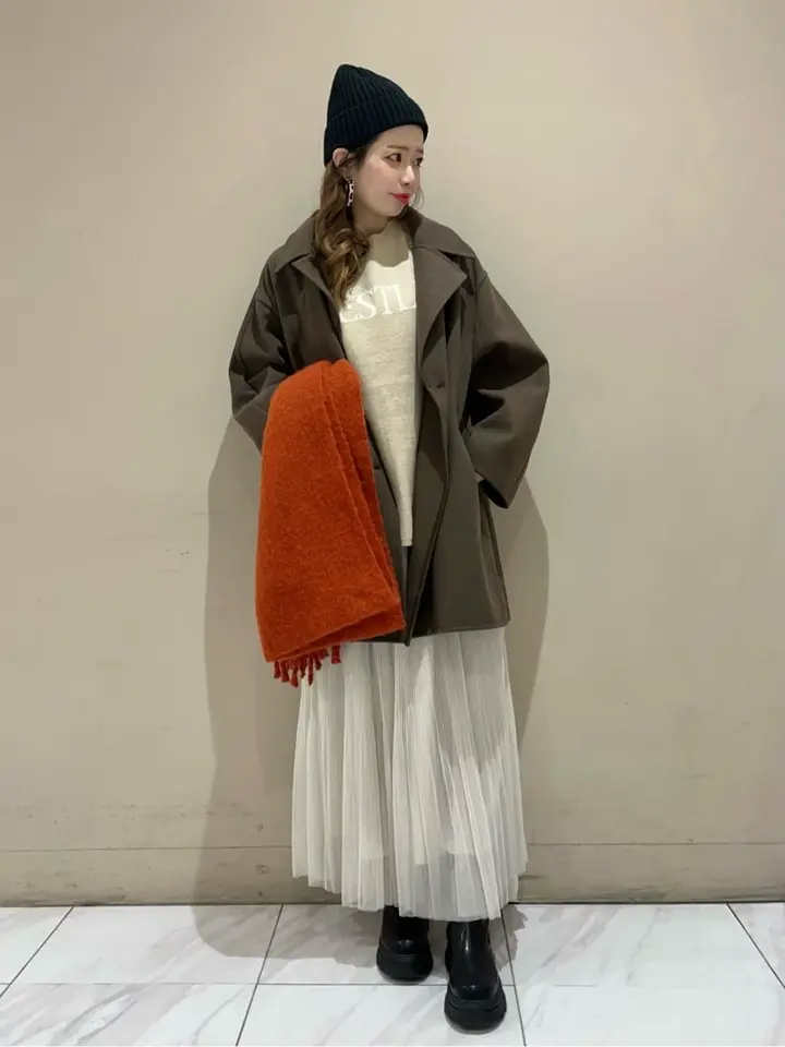 トップス　オリーブグリーン もちやわロゴニットプルオーバー/Green Parks（グリーン