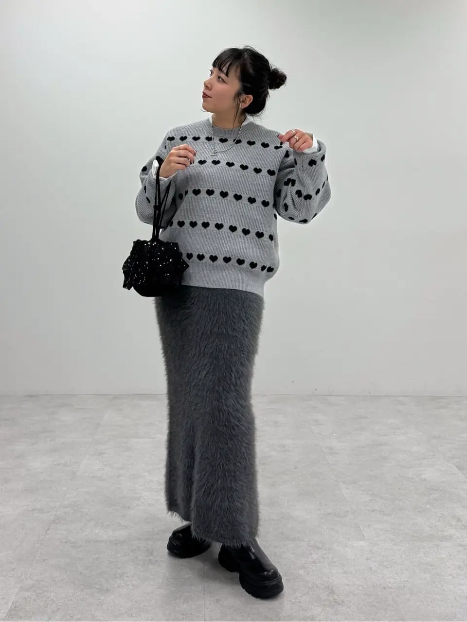 swing by ハートクルーネックニット/Green Parks（グリーン パークス