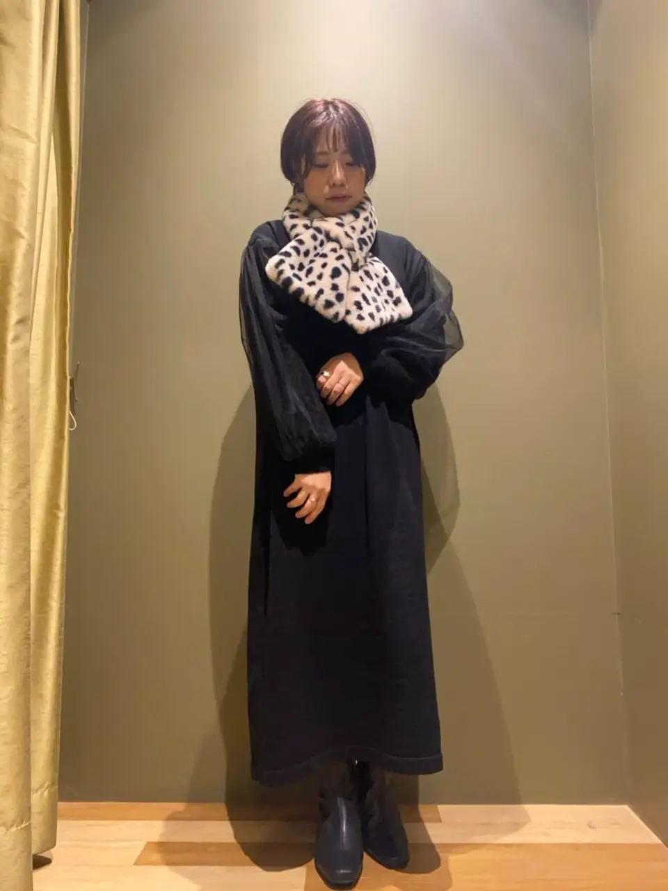 袖チュールニットワンピース/Green Parks（グリーン パークス）の