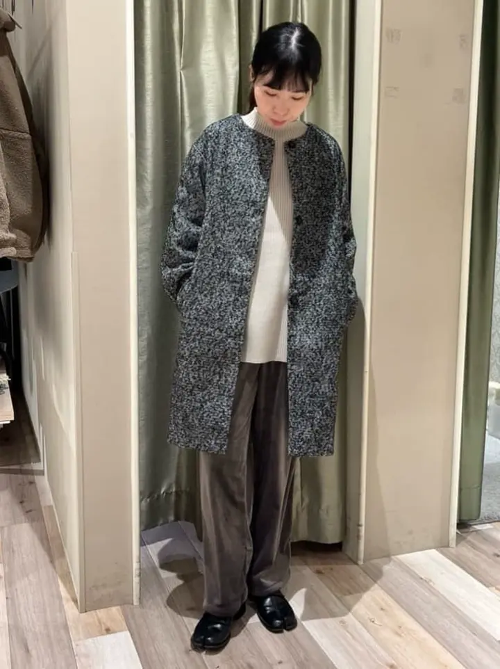 ヘリンボーンノーカラーコート/Green Parks（グリーン パークス）の