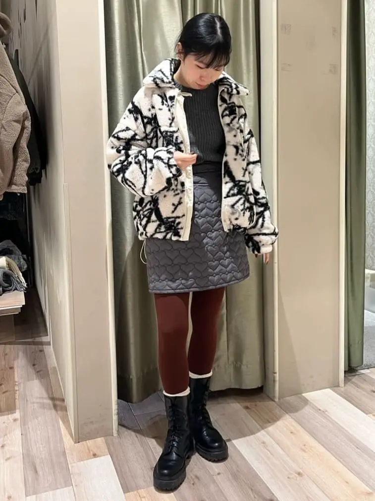 リバーシブルプリント柄ボアブルゾン/Green Parks（グリーン パークス