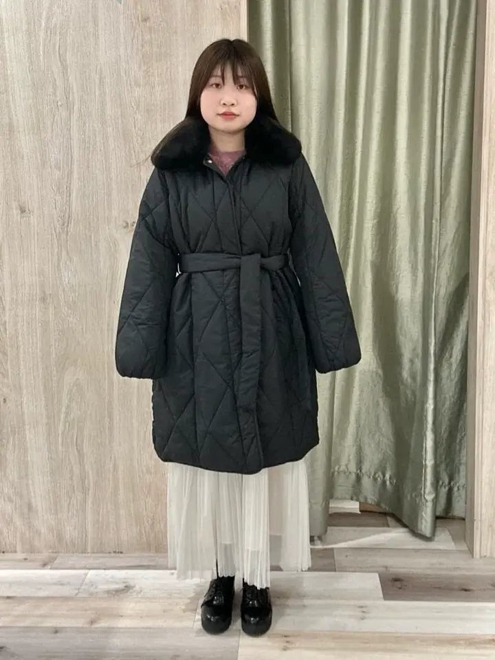 ファー衿ダイヤキルト中綿コート/Green Parks（グリーン パークス）の