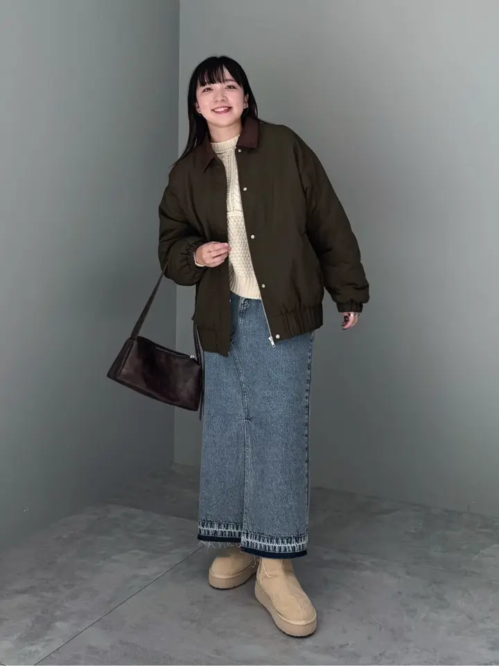 フロントスリットデニムロングスカート/Green Parks（グリーン