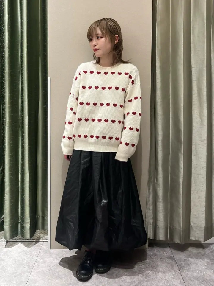 swing by ハートクルーネックニット/Green Parks（グリーン パークス