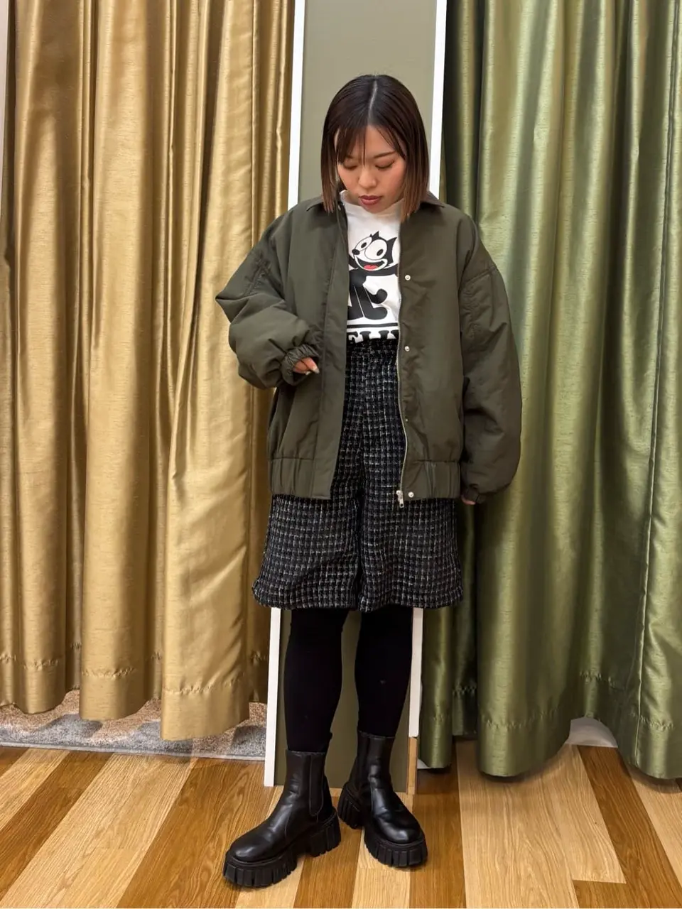 □FELIX 袖フェイスpt ロンTEE/Green Parks（グリーン パークス）のT