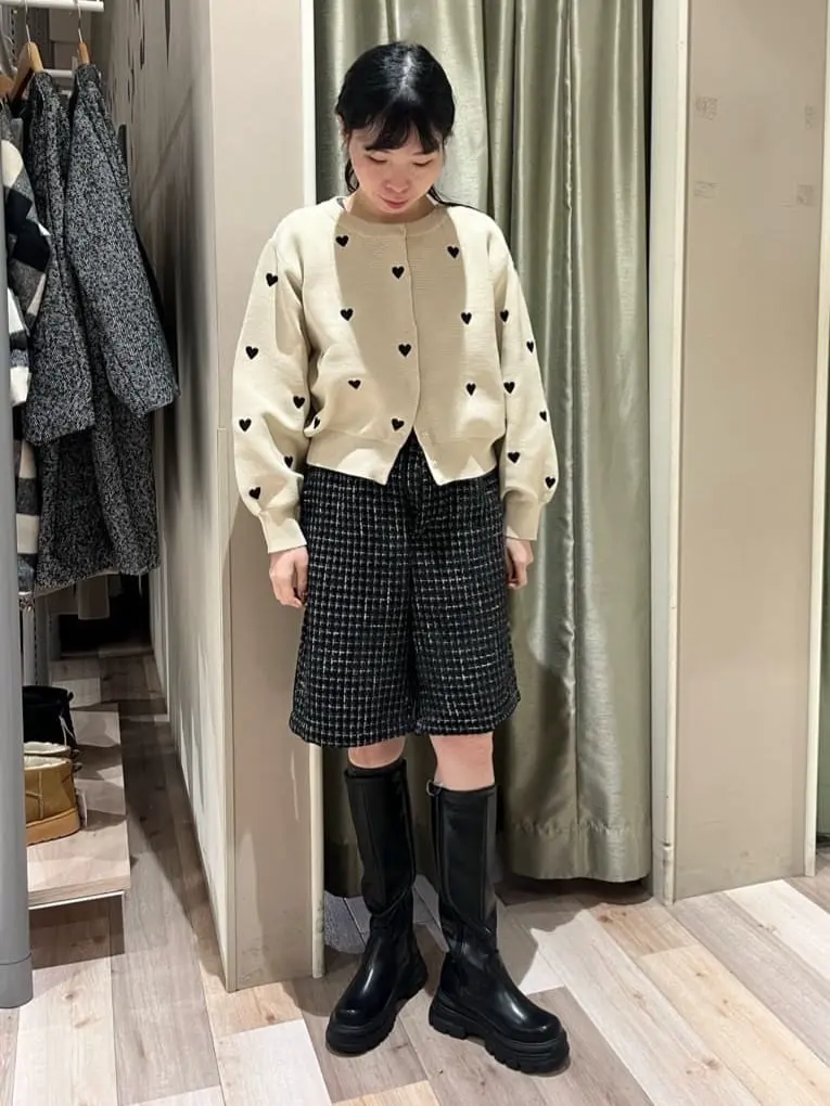 swing by ハート刺繍ニットカーディガン/Green Parks（グリーン