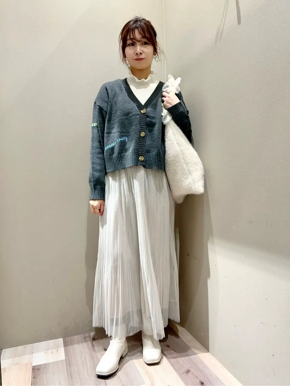 トイストーリー/ワッペンショート丈カーディガン/Green Parks