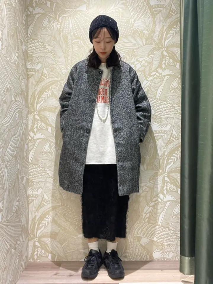 裏起毛配色ステッチロゴチュニック/Green Parks（グリーン パークス