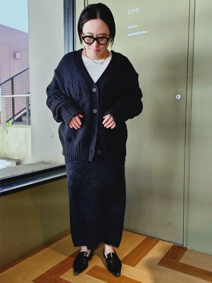 swing by バラ柄ニットカーディガン/Green Parks（グリーン パークス