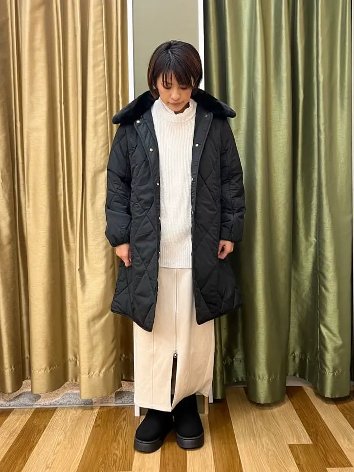 ファー衿ダイヤキルト中綿コート/Green Parks（グリーン パークス）の