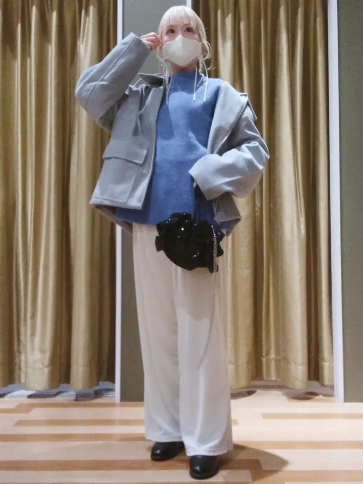 2WAYニットフードウールライクジャケット/Green Parks（グリーン