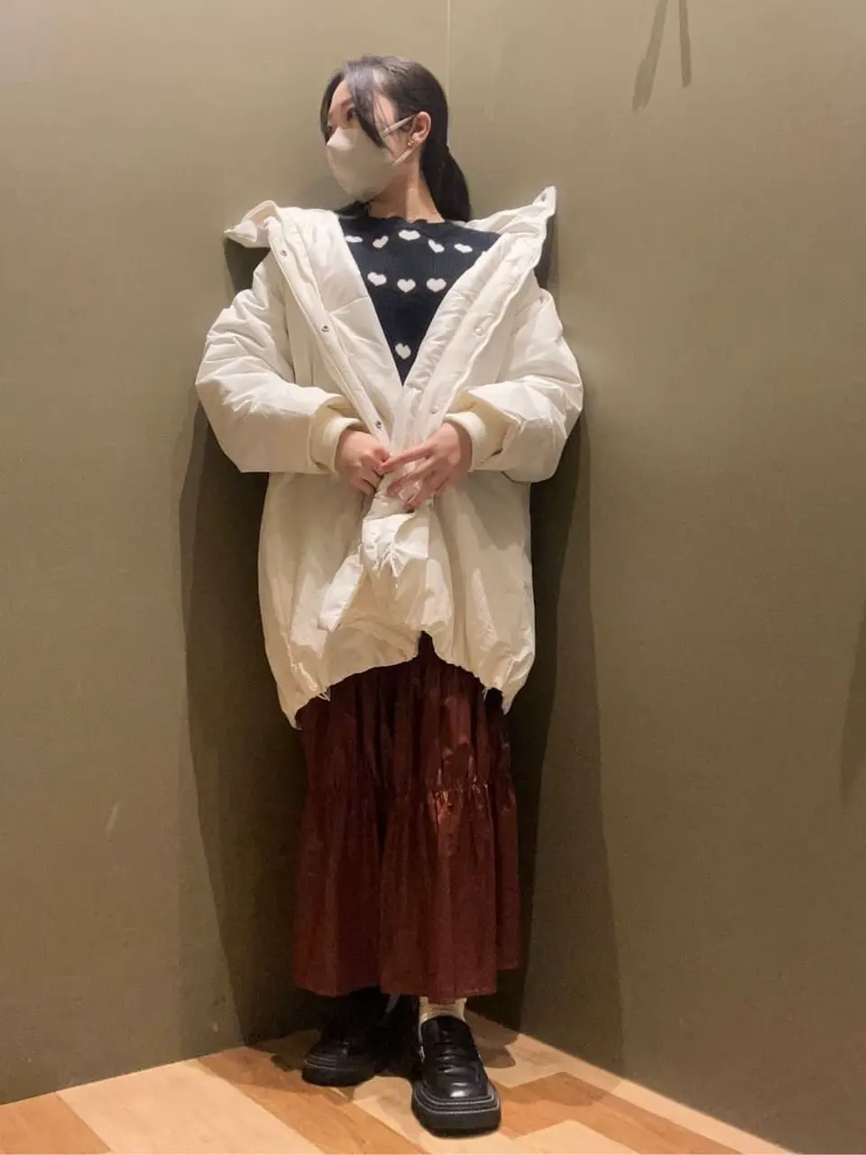 swing by ハートクルーネックニット/Green Parks（グリーン パークス