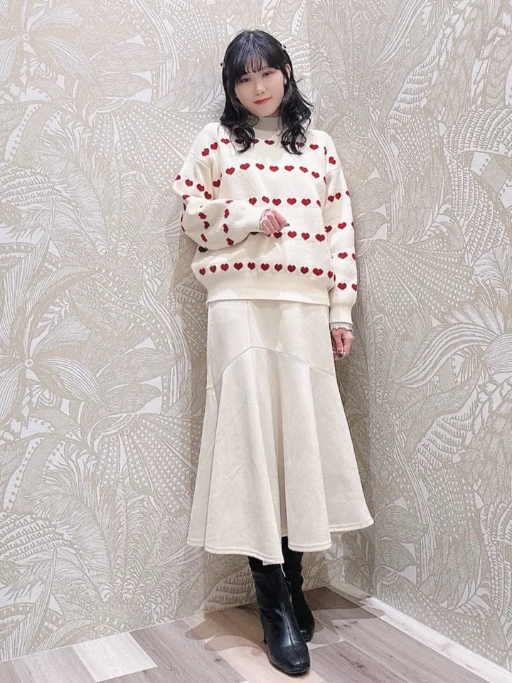 swing by ハートクルーネックニット/Green Parks（グリーン パークス