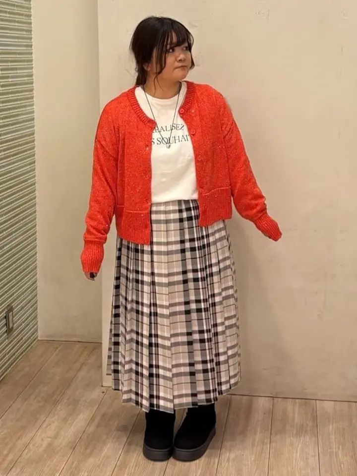 ワイドプリーツチェックスカート/Green Parks（グリーン パークス）の