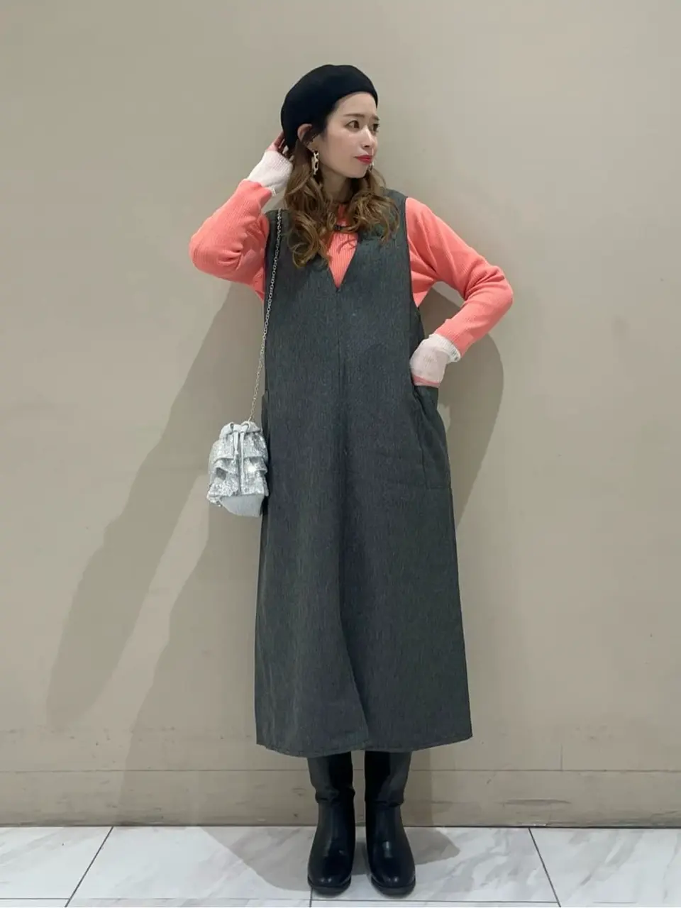 前後2WAYハーフZIPジャンパースカート/Green Parks（グリーン パークス