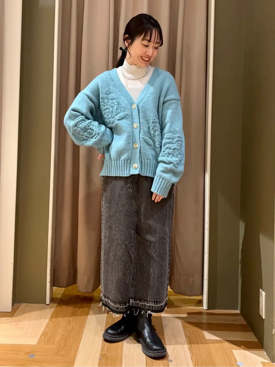 swing by バラ柄ニットカーディガン/Green Parks（グリーン パークス