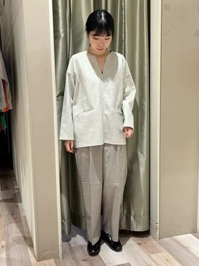 あったかきれシル柄 ワイドストレートパンツ/Green Parks（グリーン