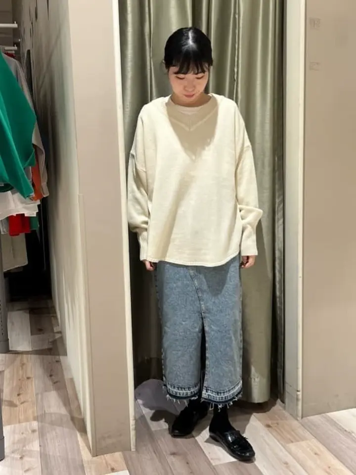 フロントスリットデニムロングスカート/Green Parks（グリーン