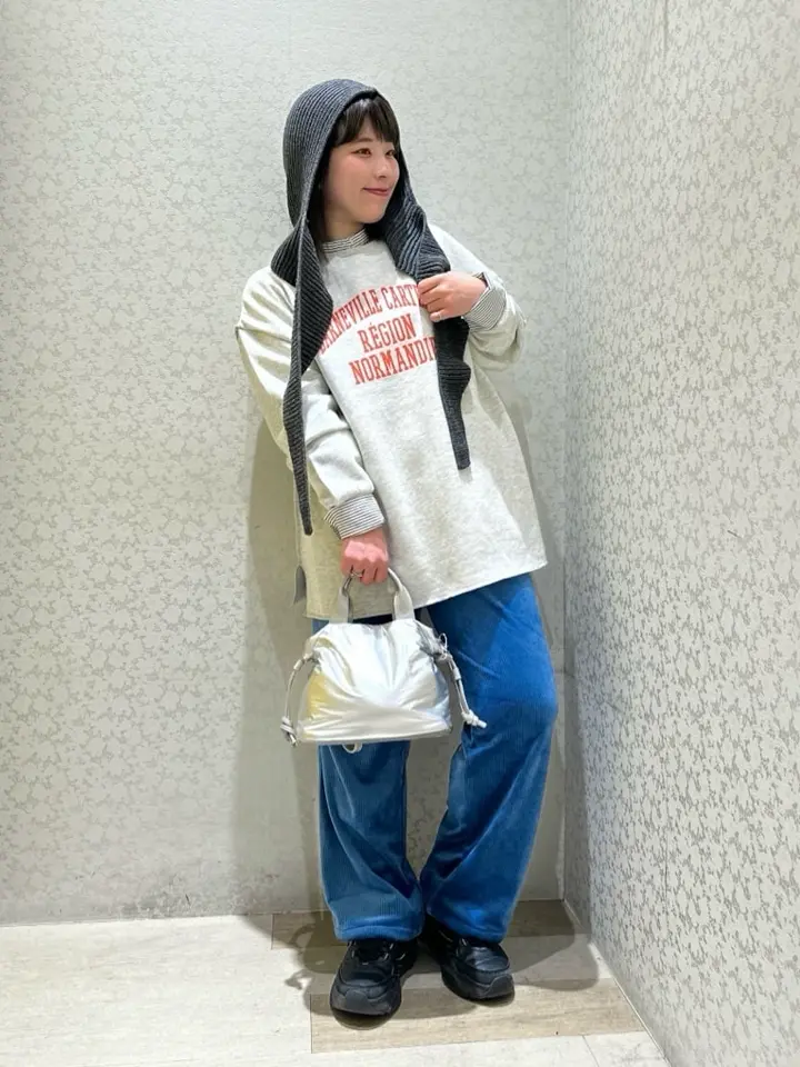 裏起毛配色ステッチロゴチュニック/Green Parks（グリーン パークス