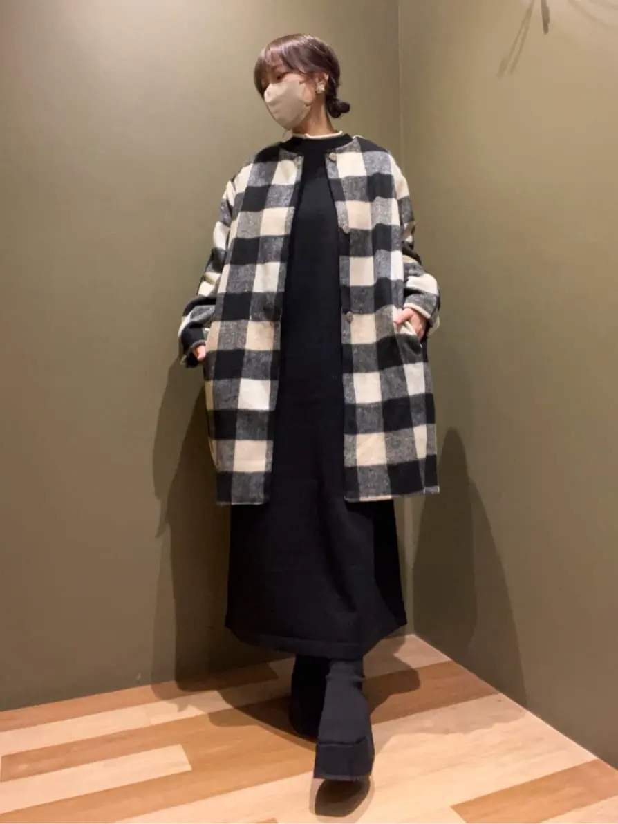 袖チュールニットワンピース/Green Parks（グリーン パークス）の