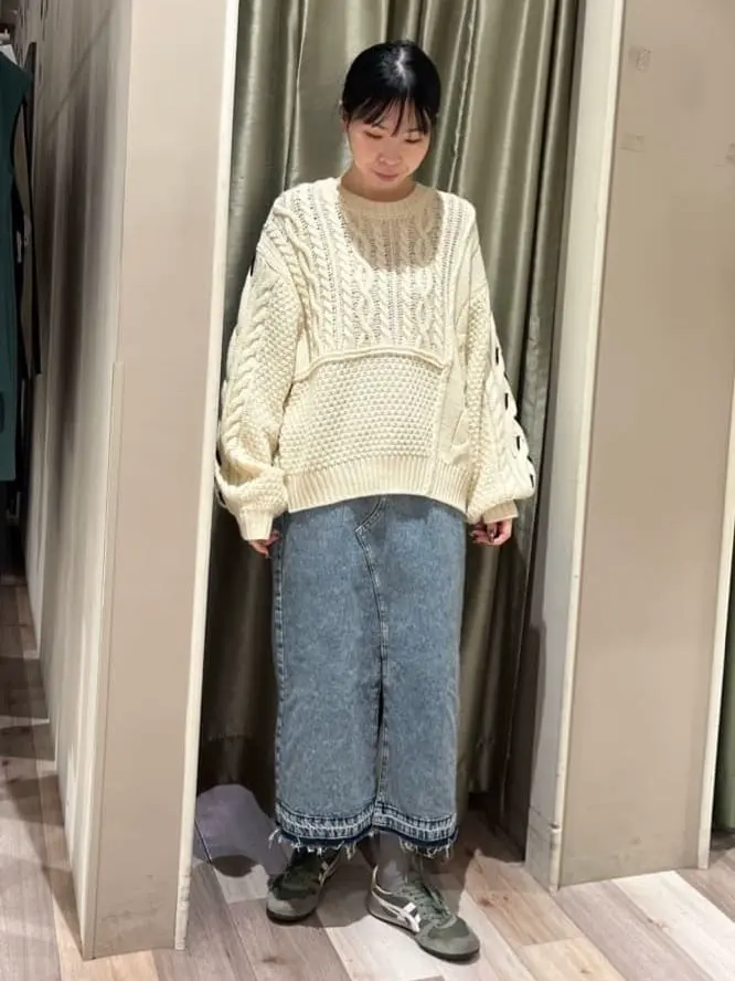 フロントスリットデニムロングスカート/Green Parks（グリーン