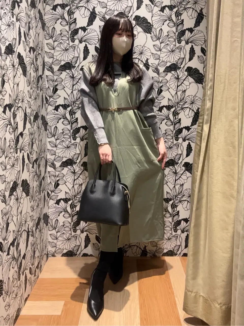 ≪USED≫前後2WAYハーフZIPジャンパースカート/Green Parks（グリーン