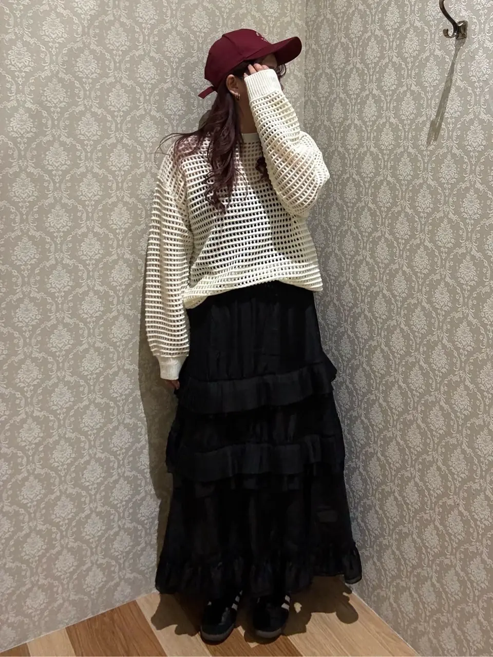 ELENCARE DUE プリーツフリルシアースカート/Green Parks（グリーン