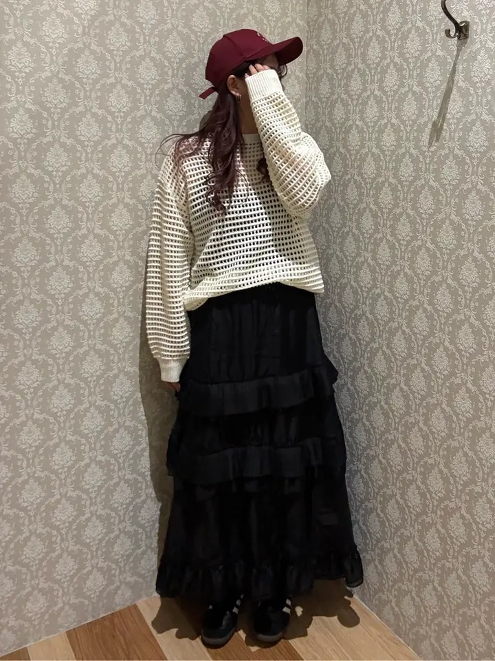 ELENCARE DUE プリーツフリルシアースカート/Green Parks（グリーン