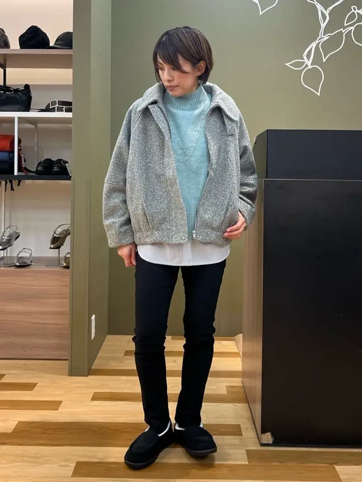 アイボリー　メッシュボンディングコクーンブルゾン アイボリー メッシュボンディングコクーンブルゾン VIN メッシュ