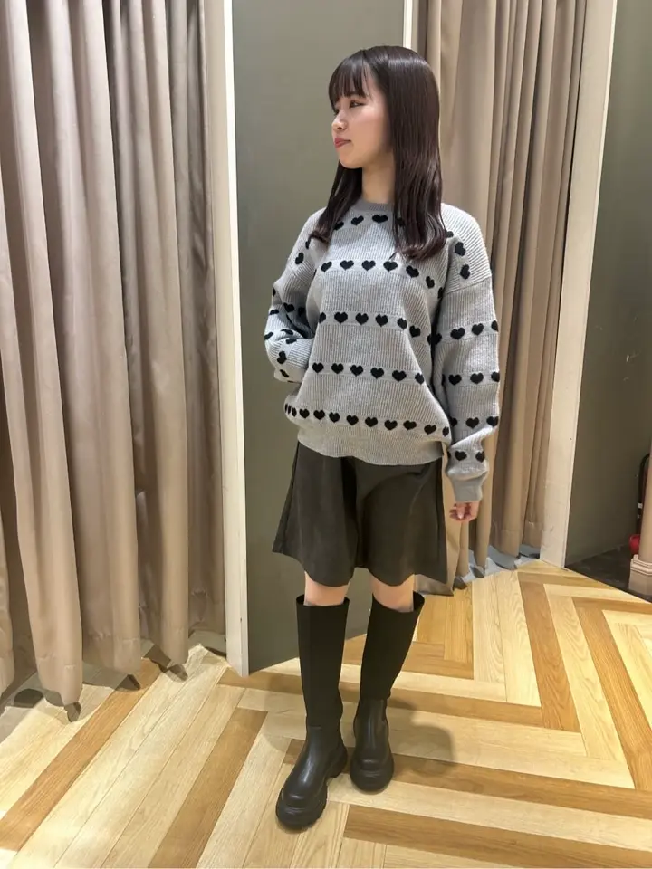 swing by ハートクルーネックニット/Green Parks（グリーン パークス