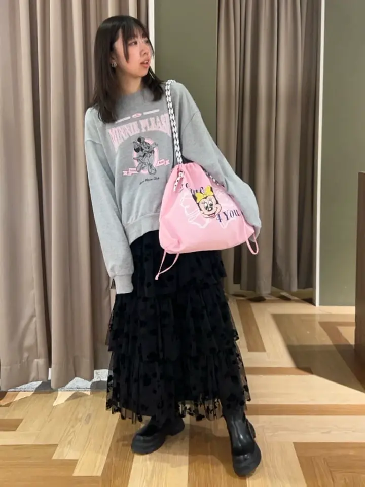 ミッキー＆フレンズ/ラウンドヘム裏毛プルオーバー/Green Parks