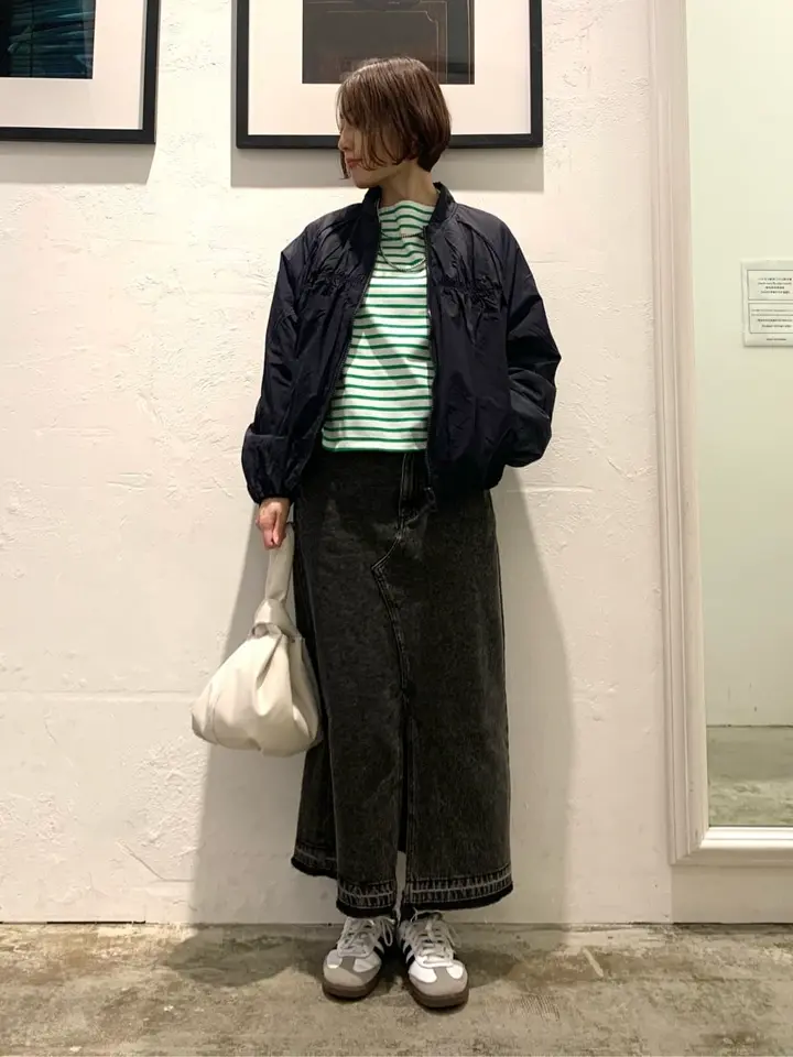 フロントスリットデニムロングスカート/Green Parks（グリーン