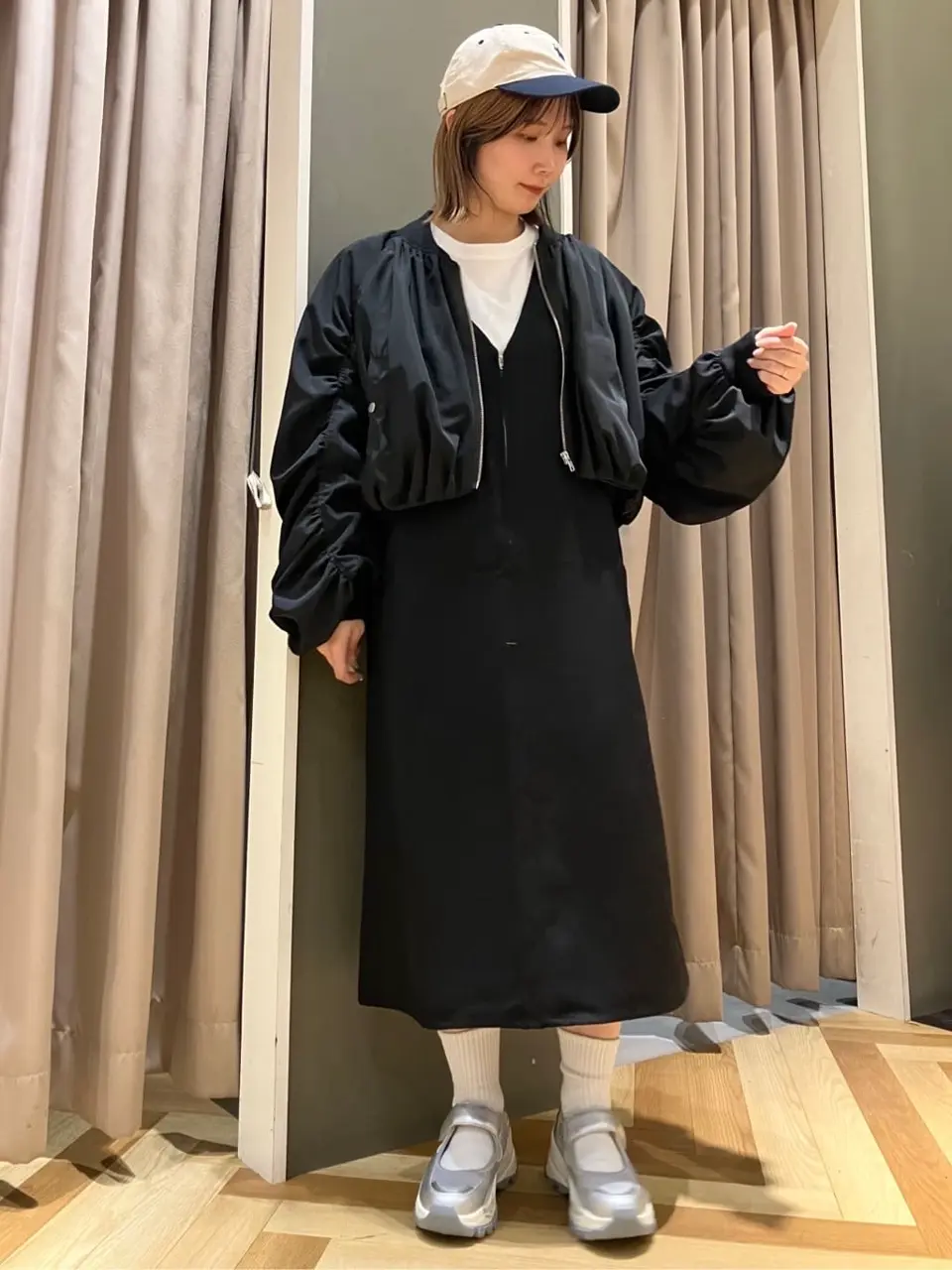 新品　ヒールクリーク　ジャンパースカート 前後2WAYハーフZIPジャンパースカート/Green Parks（グリーン パークス