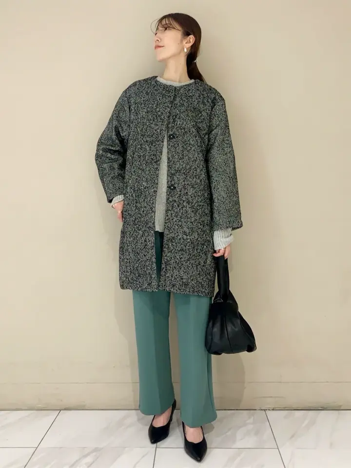 ヘリンボーンノーカラーコート/Green Parks（グリーン パークス）の