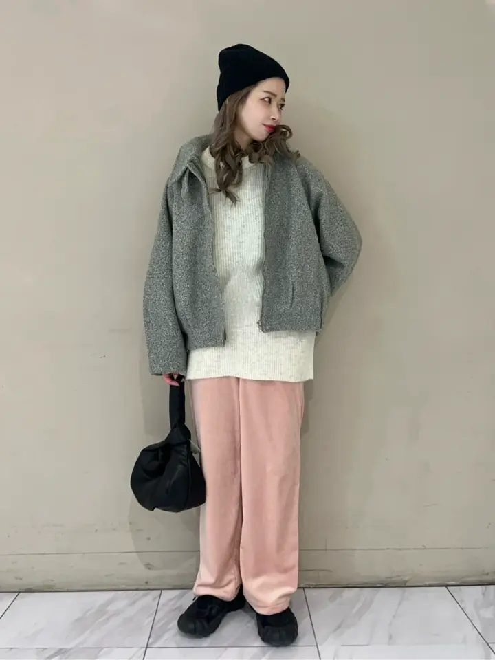 アイボリー　メッシュボンディングコクーンブルゾン アイボリー メッシュボンディングコクーンブルゾン