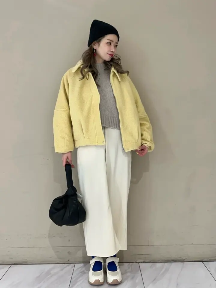 ナイス玉アウター（グレー・イエロー） 2WAYカラーコクーンブルゾン/Green Parks（グリーン パークス）の